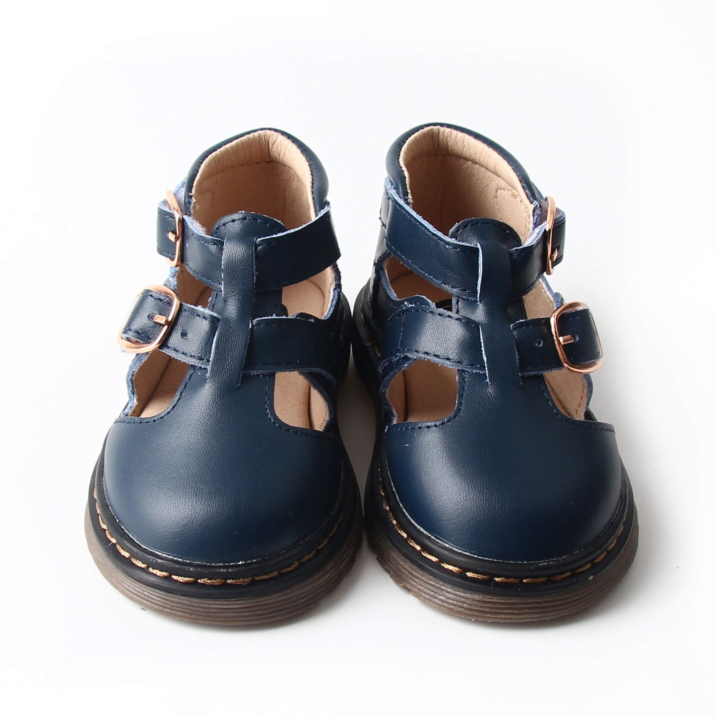 One, two, buckle my T-Bar Leather Shoes - PRUSSIAN BLUE